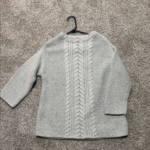 J. Jill Light Gray Cable Knit Sweater